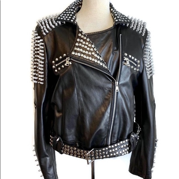 Burberry Jackets & Blazers - Burberry Brit Studded Motorcycle Leather Jacket